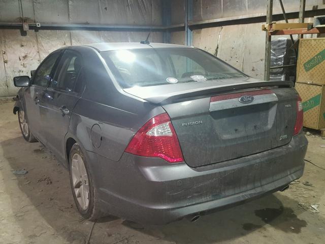 3FAHP0JG0AR274039 - 2010 FORD FUSION SEL GRAY photo 3