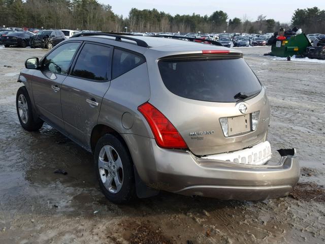 JN8AZ08W74W313962 - 2004 NISSAN MURANO SL BROWN photo 3