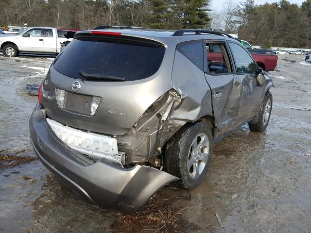 JN8AZ08W74W313962 - 2004 NISSAN MURANO SL BROWN photo 4