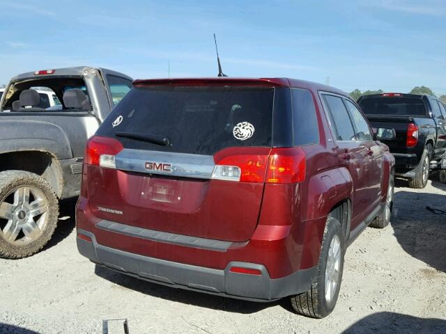 2GKALMEK7C6359357 - 2012 GMC TERRAIN SL MAROON photo 4