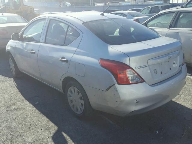 3N1CN7APXCL889239 - 2012 NISSAN VERSA S SILVER photo 3