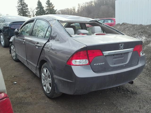 2HGFA1F51AH562875 - 2010 HONDA CIVIC LX GRAY photo 3