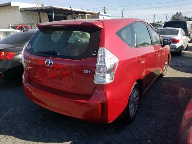 JTDZN3EU5D3264695 - 2013 TOYOTA PRIUS V RED photo 4