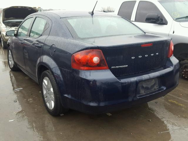 1C3CDZAB2DN571640 - 2013 DODGE AVENGER SE BLUE photo 3