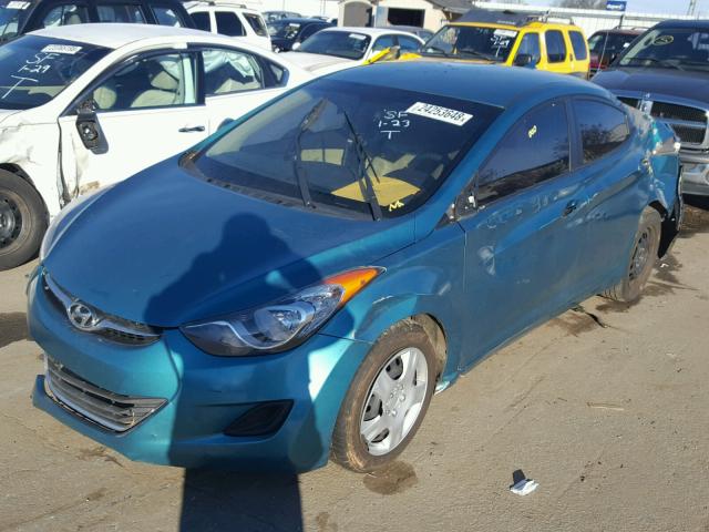 5NPDH4AE0DH223434 - 2013 HYUNDAI ELANTRA GL GREEN photo 2