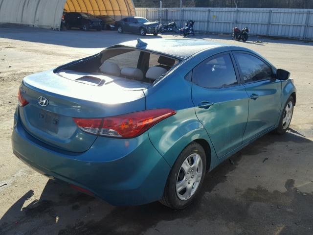 5NPDH4AE0DH223434 - 2013 HYUNDAI ELANTRA GL GREEN photo 4