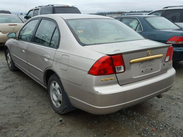 JHMES96643S006262 - 2003 HONDA CIVIC HYBR BEIGE photo 3