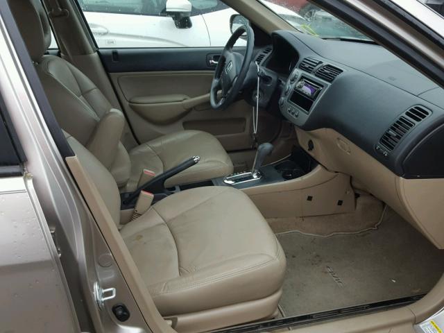 JHMES96643S006262 - 2003 HONDA CIVIC HYBR BEIGE photo 5