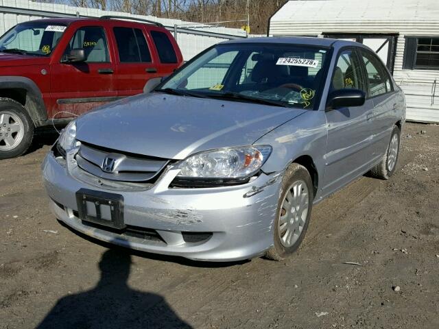 2HGES16545H520831 - 2005 HONDA CIVIC LX SILVER photo 2