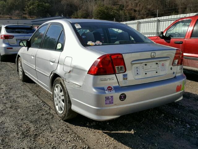 2HGES16545H520831 - 2005 HONDA CIVIC LX SILVER photo 3