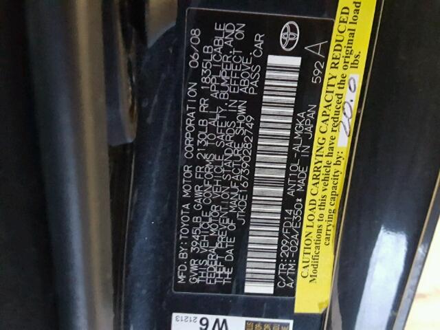 JTKDE167390282749 - 2009 TOYOTA SCION TC 黑色 照片 10