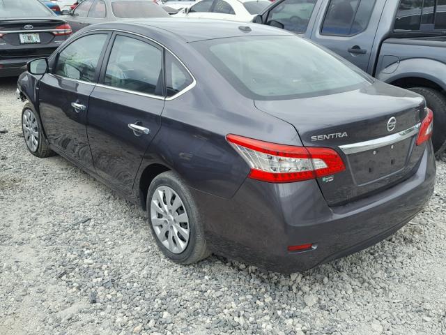 3N1AB7AP9FY247070 - 2015 NISSAN SENTRA S GRAY photo 3