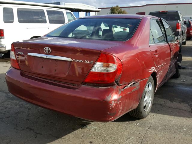 JTDBE32K320016710 - 2002 TOYOTA CAMRY LE BURGUNDY photo 4