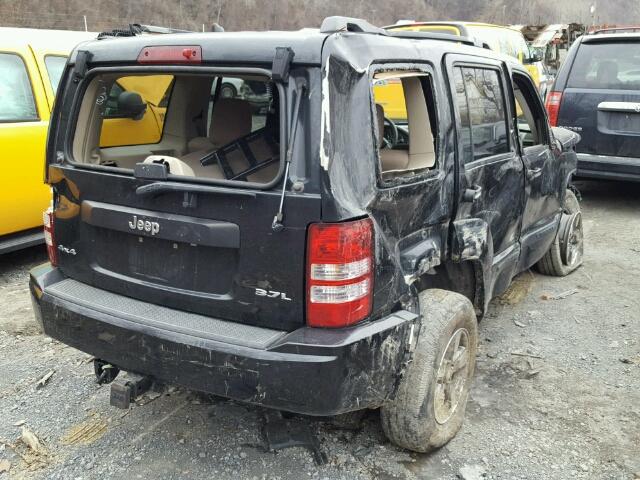 1J8GN28KX8W218191 - 2008 JEEP LIBERTY SP BLACK photo 4