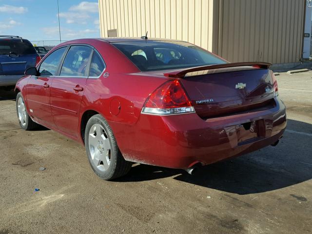 2G1WD58C981350553 - 2008 CHEVROLET IMPALA SUP RED photo 3