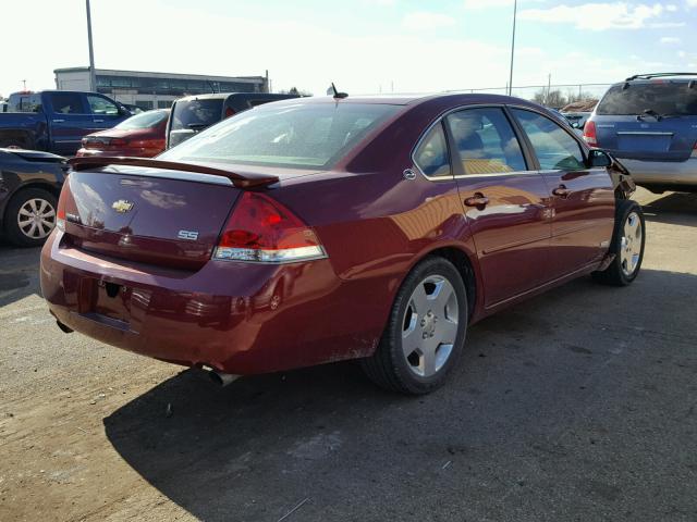 2G1WD58C981350553 - 2008 CHEVROLET IMPALA SUP RED photo 4