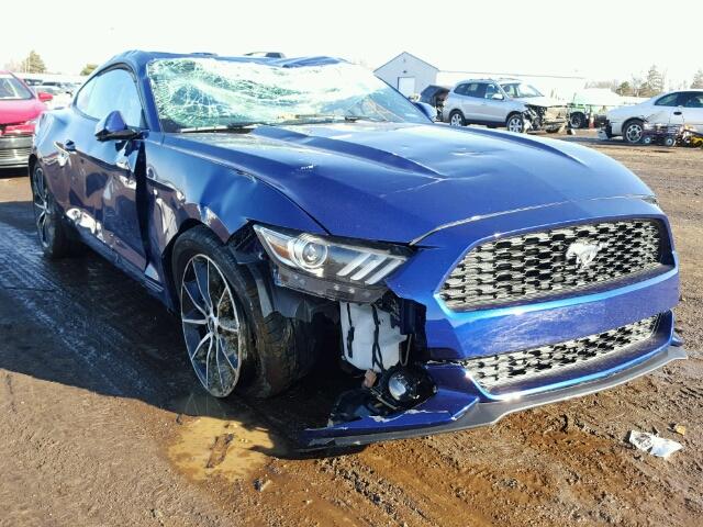 1FA6P8TH7G5302586 - 2016 FORD MUSTANG BLUE photo 1