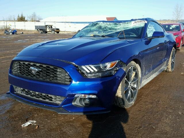 1FA6P8TH7G5302586 - 2016 FORD MUSTANG BLUE photo 2