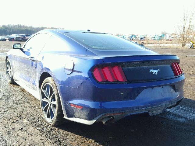 1FA6P8TH7G5302586 - 2016 FORD MUSTANG BLUE photo 3