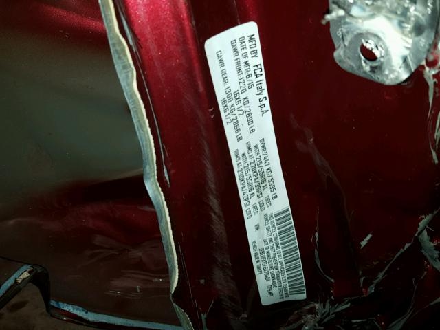 ZFBERFAT5F6A70404 - 2015 RAM PROMASTER MAROON photo 10