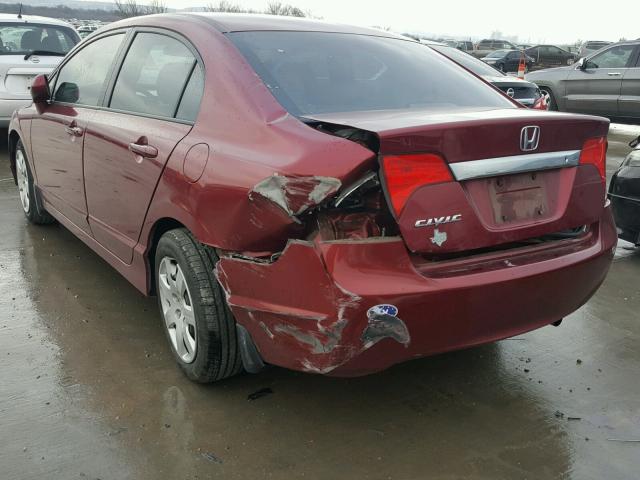 2HGFA1F57AH585965 - 2010 HONDA CIVIC LX BURGUNDY photo 3