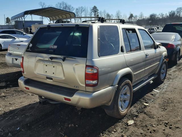 JN8DR09Y42W731227 - 2002 NISSAN PATHFINDER GOLD photo 4