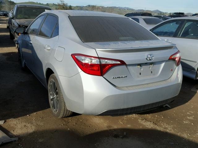 5YFBURHE6FP357599 - 2015 TOYOTA COROLLA L SILVER photo 3