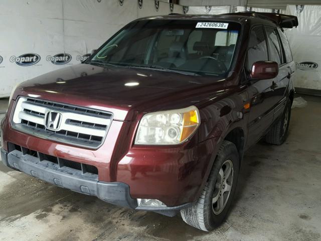 5FNYF28588B005361 - 2008 HONDA PILOT EXL BURGUNDY photo 2