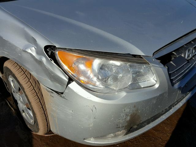 KMHDU46D17U188839 - 2007 HYUNDAI ELANTRA GL SILVER photo 9