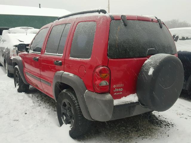 1J4GL48K24W305046 - 2004 JEEP LIBERTY SP RED photo 3