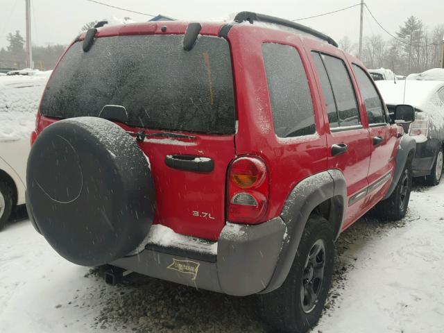 1J4GL48K24W305046 - 2004 JEEP LIBERTY SP RED photo 4