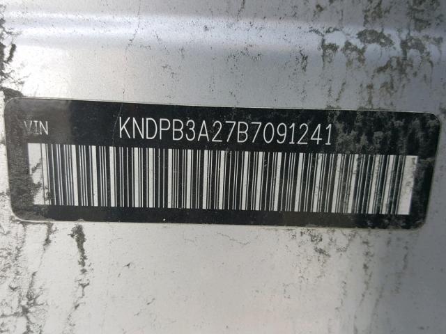 KNDPB3A27B7091241 - 2011 KIA SPORTAGE L SILVER photo 10