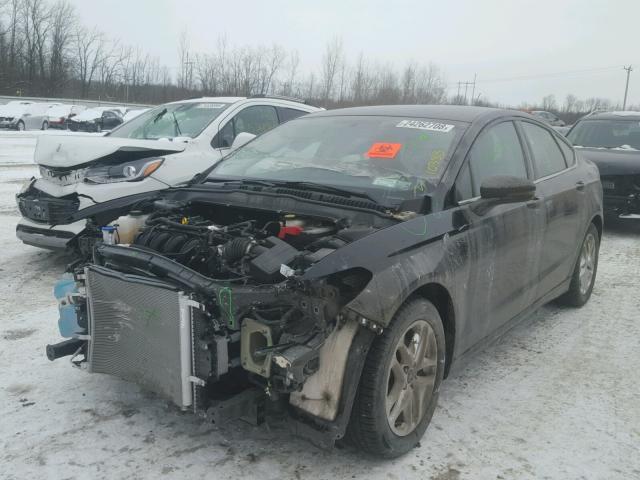 3FA6P0H76GR222968 - 2016 FORD FUSION SE BLACK photo 2