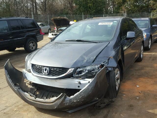 2HGFB2F53DH566465 - 2013 HONDA CIVIC LX CHARCOAL photo 2