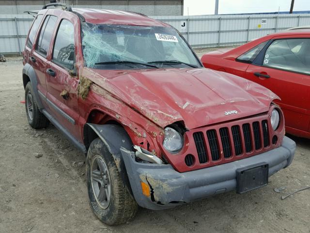 1J4GL48K15W705875 - 2005 JEEP LIBERTY SP MAROON photo 1