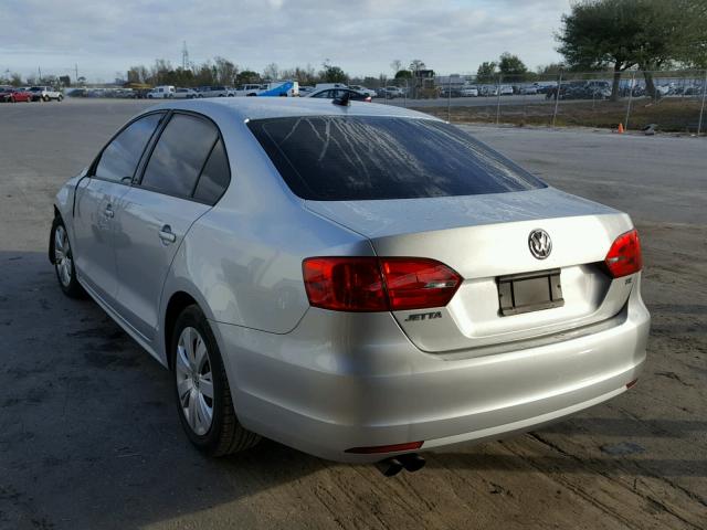 3VWD07AJ3EM246365 - 2014 VOLKSWAGEN JETTA SE SILVER photo 3