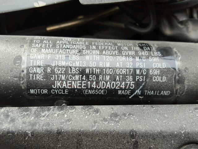 JKAENEE14JDA02475 - 2018 KAWASAKI EN650 E BLACK photo 10