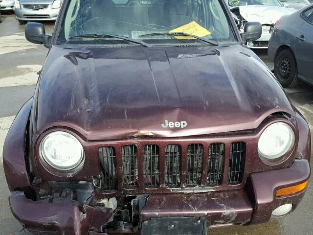 1J4GL58K74W281459 - 2004 JEEP LIBERTY LI MAROON photo 7