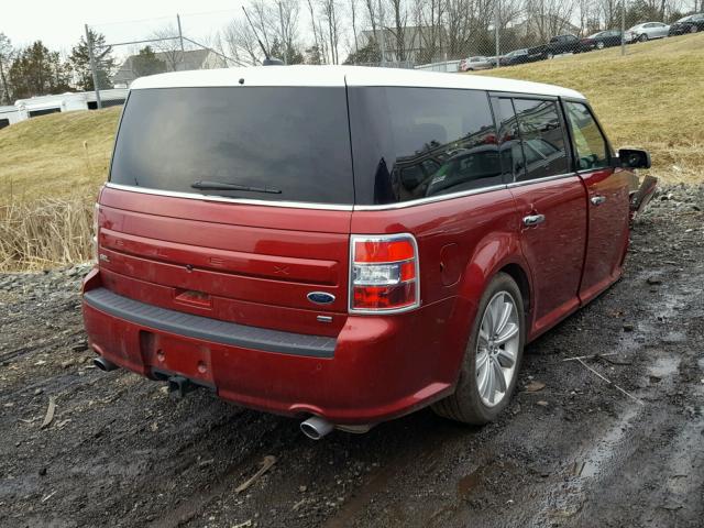 2FMHK6C86GBA14443 - 2016 FORD FLEX SEL RED photo 4