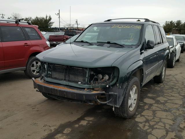 1GNDT13S542280379 - 2004 CHEVROLET TRAILBLAZE GREEN photo 2