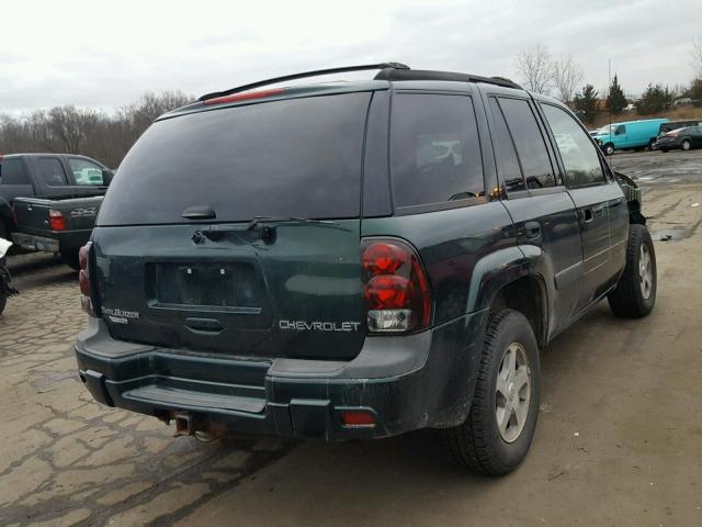 1GNDT13S542280379 - 2004 CHEVROLET TRAILBLAZE GREEN photo 4