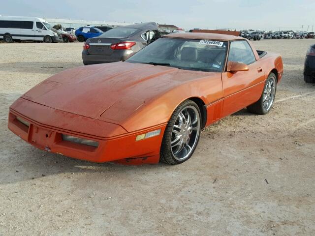 1G1YY0787F5137044 - 1985 CHEVROLET CORVETTE ORANGE photo 2