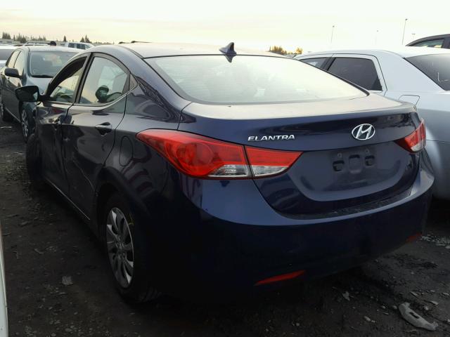 5NPDH4AE4BH054659 - 2011 HYUNDAI ELANTRA GL BLUE photo 3