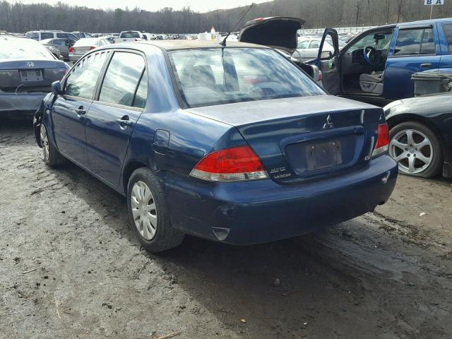 JA3AJ26E76U000612 - 2006 MITSUBISHI LANCER ES BLUE photo 3