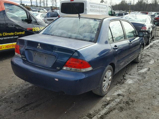 JA3AJ26E76U000612 - 2006 MITSUBISHI LANCER ES BLUE photo 4