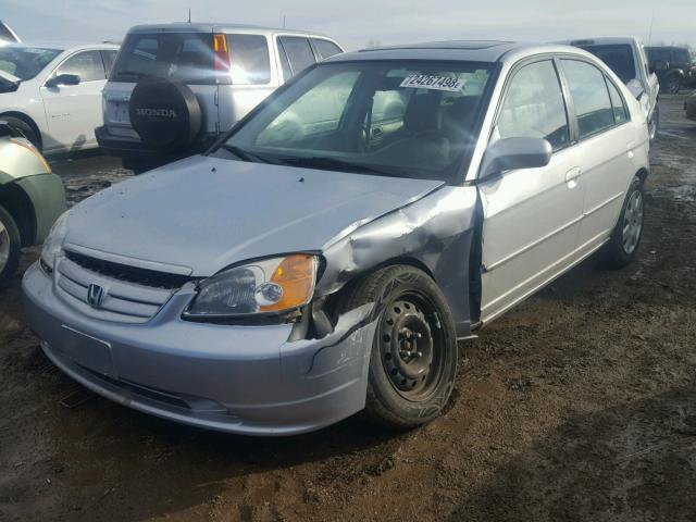 1HGES26771L041498 - 2001 HONDA CIVIC EX SILVER photo 2