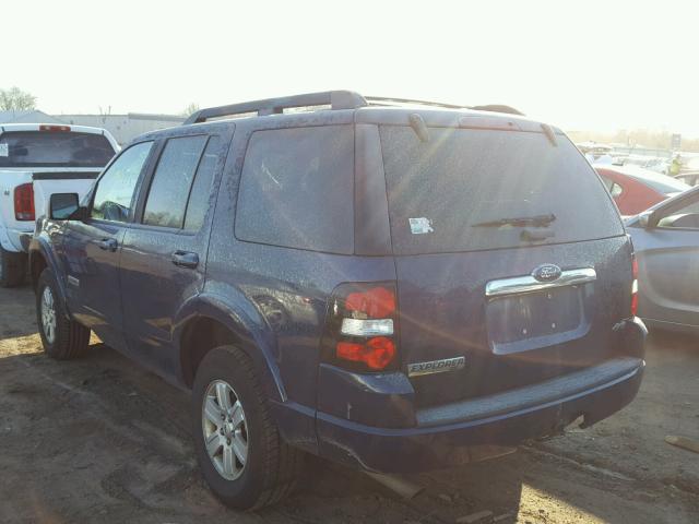 1FMEU73E98UA09645 - 2008 FORD EXPLORER X BLUE photo 3