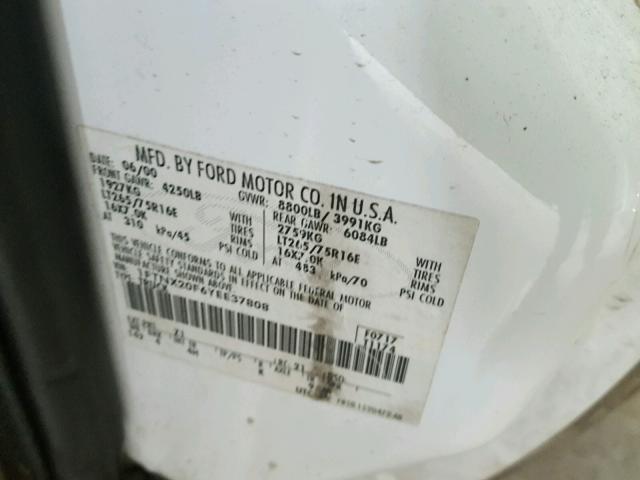 1FTNX20F6YEE37808 - 2000 FORD F250 SUPER WHITE photo 10