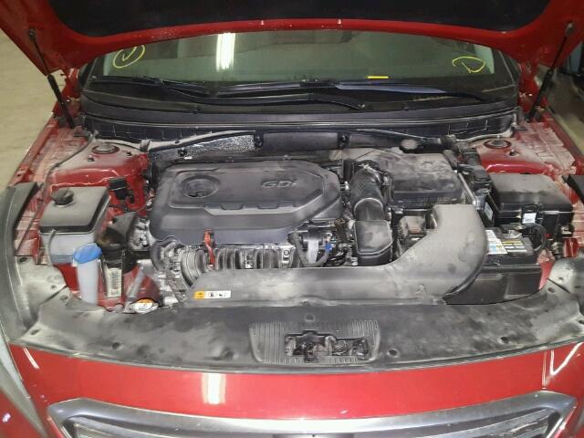 5NPE24AF2HH590887 - 2017 HYUNDAI SONATA SE RED photo 7