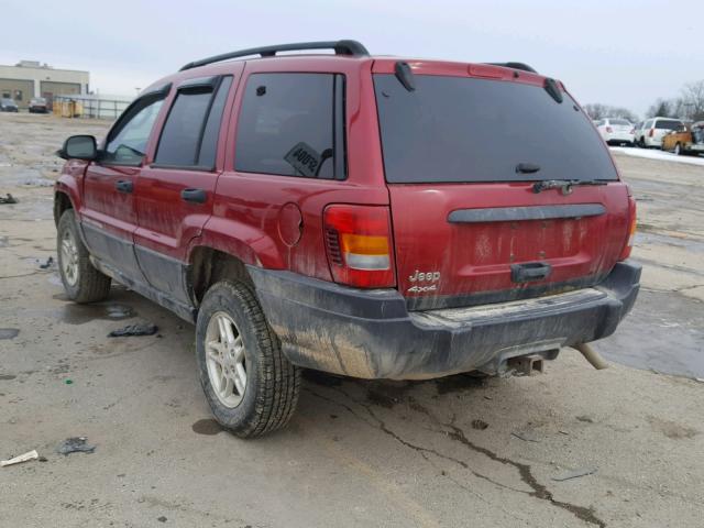 1J4GW48S74C236881 - 2004 JEEP GRAND CHER RED photo 3